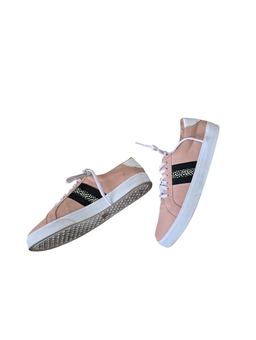 Kaanas Blush Pink Leather Lace-Up Sneakers Women's Size 6 Casual Designer Shoes - Picture 6 of 8